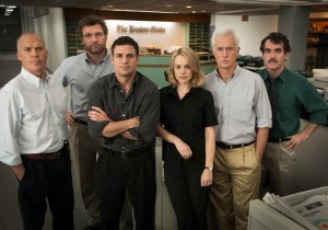 The ensemble cast of Boston Globe reporters in “Spotlight”, my frontrunner for Best Picture (Photo credit: Open Road) 