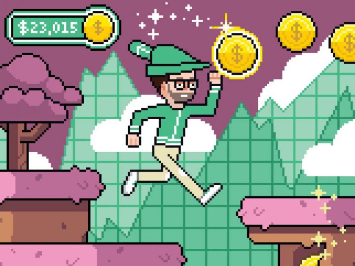 Robinhood as in an old style video game.